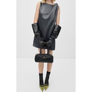 MANGO ~SATIN DRESS WITH KNOT DETAIL (NWT)